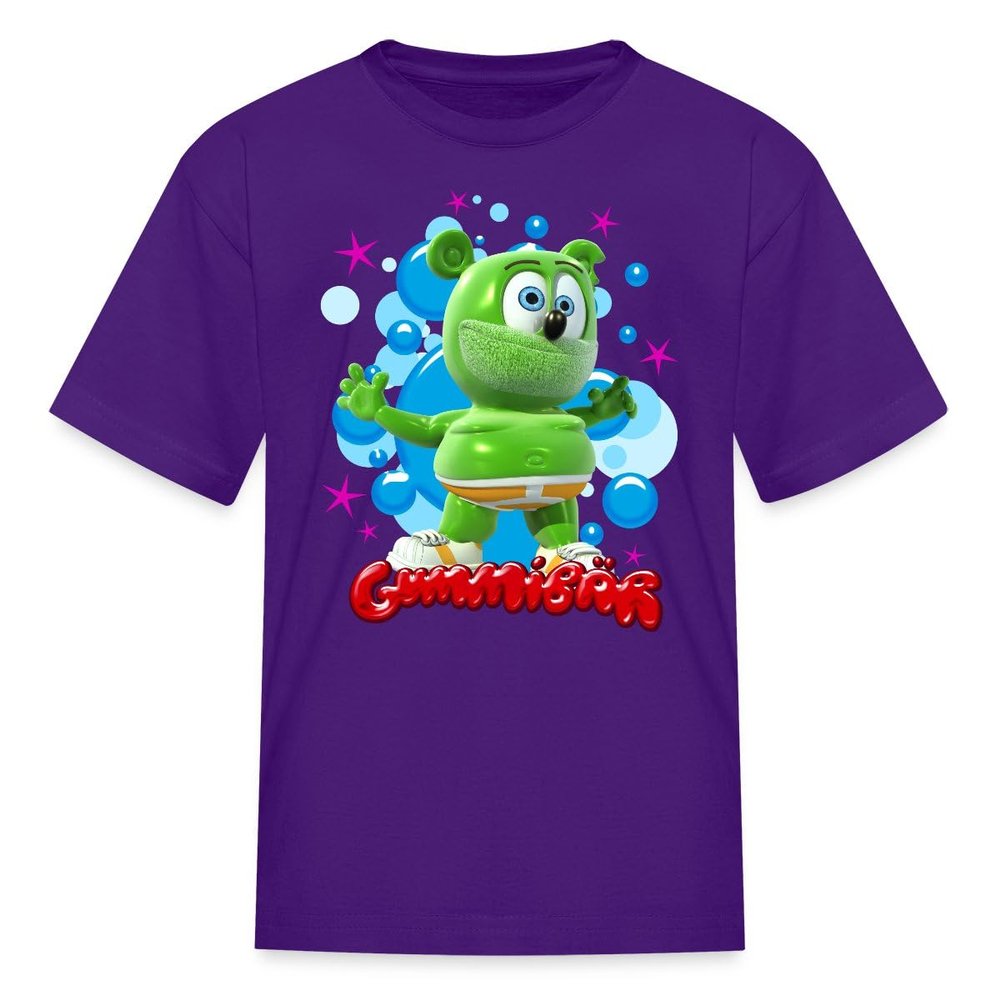 Spreadshirt Gummibr Gummy Bear Song Official License Kid's T-Shirt, XL, Purple