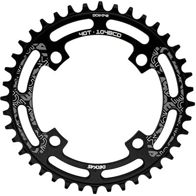 DECKAS Round Chainring 104BCD 40T 42T 44T 46T 48T 50T 52T Narrow Wide Chainring for 7 8 9 10 11 12 Speed Chains (Round Black, 50T)