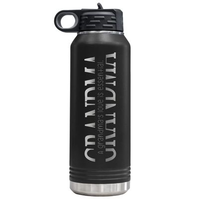 32-oz Stainless Steel Customized Water Bottle for Grandma- Includes Kids Names- Great for Mother's Day, Christmas, Birthday's, New Grandma's or Just Because - Select from a Variety of Colors (Black)
