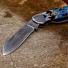 WHISKEY BENT HAT CO. Traditional Canoe Folding Knife 3.63" Closed Length 440C Stainless Steel Blades (Sky Bead) view 3