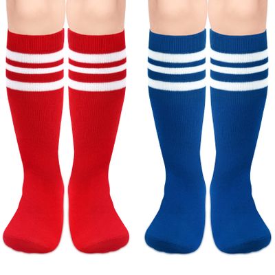 qikqik Toddler Soccer Socks Kids 4-6 Kids Soccer Socks Boys Soccer Socks Toddler Youth Soccer Socks Youth Football Socks Blue