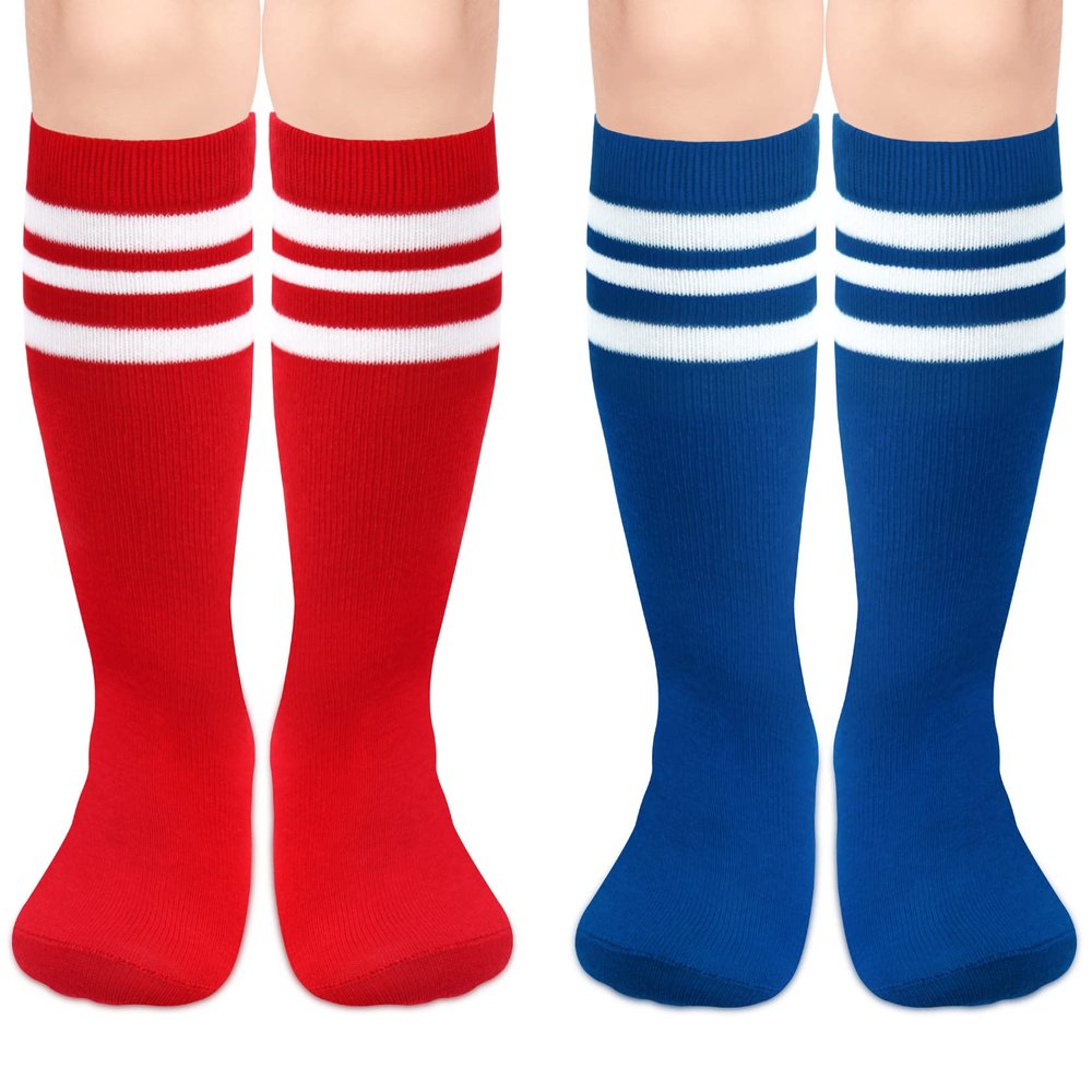 qikqik Toddler Soccer Socks Kids 4-6 Kids Soccer Socks Boys Soccer Socks Toddler Youth Soccer Socks Youth Football Socks Blue