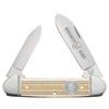 WHISKEY BENT HAT CO. Traditional Canoe Folding Knife 3.63" Closed Length 440C Stainless Steel Blades (Burlap) view 1