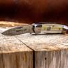 WHISKEY BENT HAT CO. Traditional Canoe Folding Knife 3.63" Closed Length 440C Stainless Steel Blades (Burlap) view 2