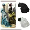 ARTYME Baroque Vintage Victorian Edwardian Petticoat Cage Frame Half Bustle Dress Skirt Pannier Renaissance Gown (Black) view 1