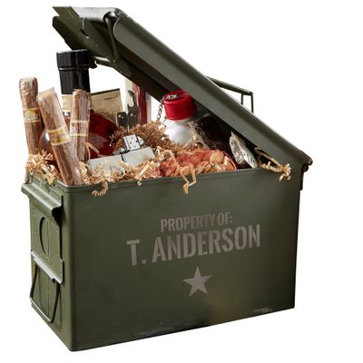 Personalization Universe Authentic Personalized Ammo Box, Genuine Military Surplus, Ideal Gift for Men, Perfect for Ammo Storage, Customizable with Name and Text, 50 Cal Ammo Can