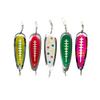 KOKOPROS Finished Kokanee Salmon Hyperglow Teardrop Fishing Flasher, 5-1/2" Length, Chrome, Multicolor 5 Pack - Salmon & Kokanee Fishing Tackle, Durable Metal Design view 1