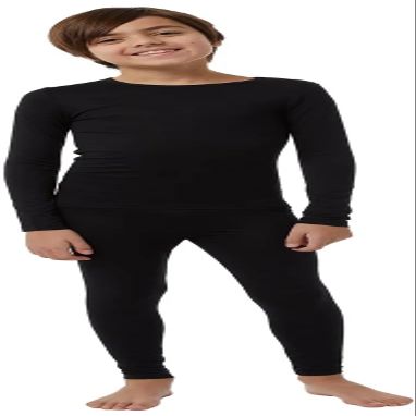 32 Degrees Kids Baselayer Top Pant Set, Black, Medium