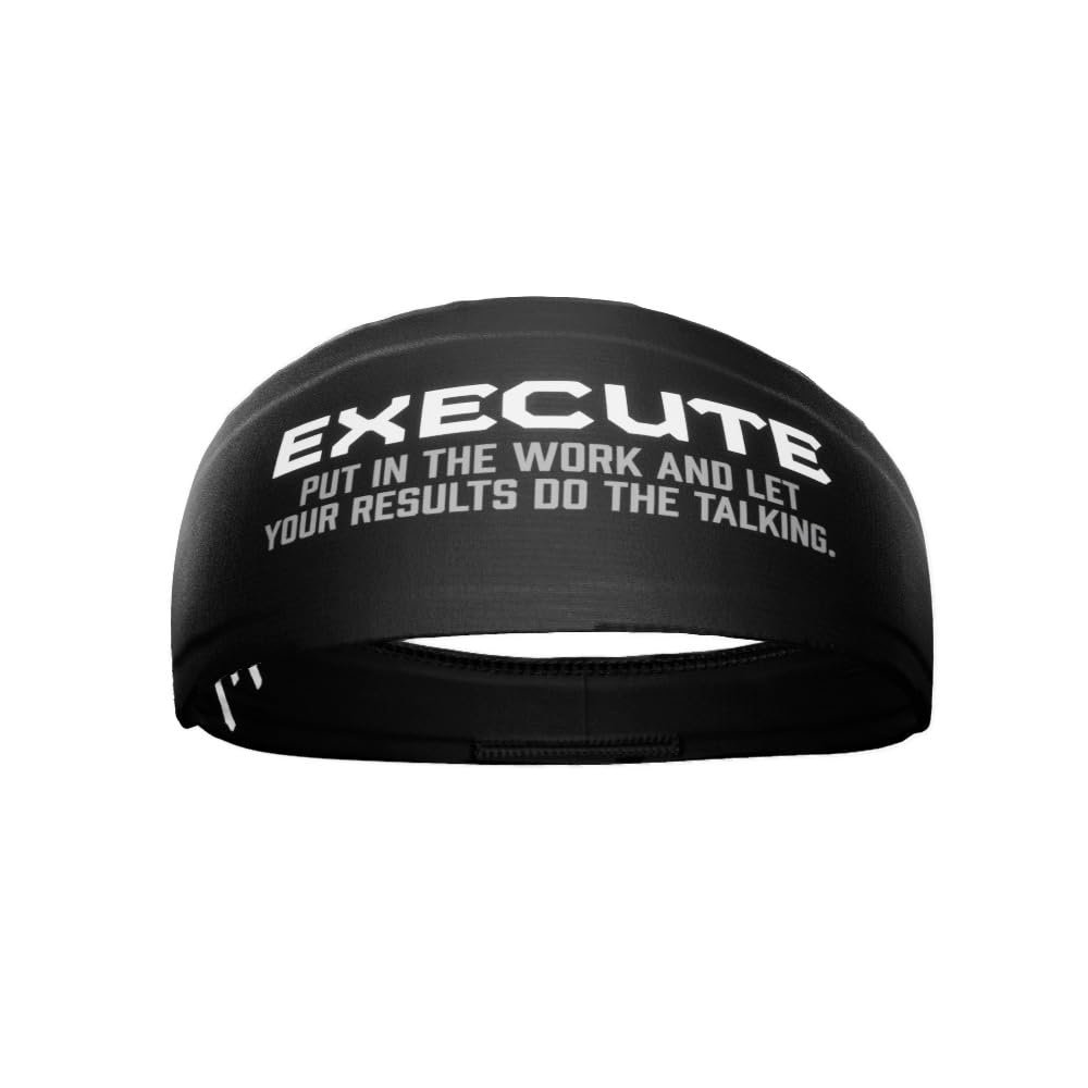 Elite Athletic Gear Unisex Headband/Sweatband. Multiple Designs! Sports, Fitness, Working Out, Yoga. (Execute)