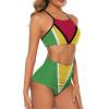 Bikini Sets Guyana Flag Women's Swimwear Cute Bathing Suit Ruched High Cut Swimsuit SummerXL view 2
