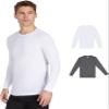 32 Degrees Men's 2-Pack Performance Lightweight Thermal Baselayer Crewneck Top, White/Charcoal Heather, Small view 1