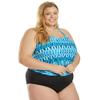 Sporti Plus Size Valentina Ikat Blouson Tankini Top - Blue Ikat Tribal - 20W view 2