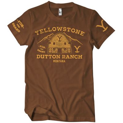 YellowStone Officially Licensed Barn Mens T-Shirt (Brown), Medium