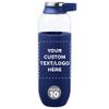 DISCOUNT PROMOS Custom Strike Plastic Water Bottles with Carrier Handle 27 oz. Set of 10, Personalized Bulk Pack - Reusable, Great for Gym, Hiking, Cycling, and For School - Navy Blue view 1