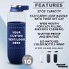 DISCOUNT PROMOS Custom Strike Plastic Water Bottles with Carrier Handle 27 oz. Set of 10, Personalized Bulk Pack - Reusable, Great for Gym, Hiking, Cycling, and For School - Navy Blue view 2
