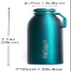 IVMET Aqua Stainless Steel Double Wall Vacuum Insulated Drinking Bottle Flask Hydro Metal reusable Canteen for Sport Fitness Outdoor (Turquoise, 25 oz/750 ml) view 2