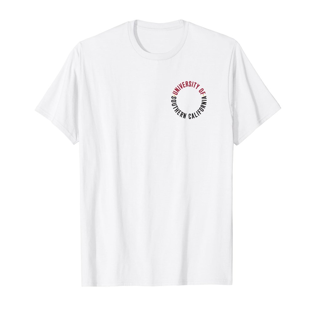 USC Round Logo Cardinal Black T-Shirt