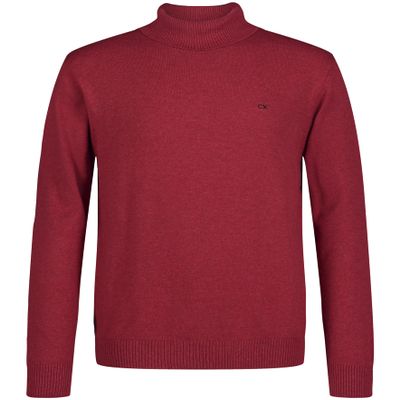 Calvin Klein Boys' Pullover Turtleneck Sweater, Logo Detailing, Ribbed Neckline & Cuffs, Red, 5