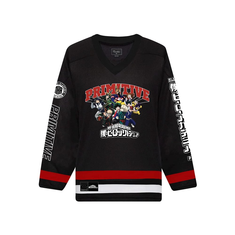 Primitive x My Hero Academia Hockey Jersey (Black) (as1, Alpha, m, Regular, Regular, Multi)