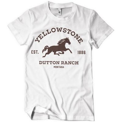 YellowStone Officially Licensed Dutton Ranch - Montana Mens T-Shirt (White), Large