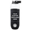 DISCOUNT PROMOS Custom Strike Plastic Water Bottles with Carrier Handle 27 oz. Set of 10, Personalized Bulk Pack - Reusable, Great for Gym, Hiking, Cycling, and For School - Black view 1