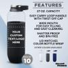 DISCOUNT PROMOS Custom Strike Plastic Water Bottles with Carrier Handle 27 oz. Set of 10, Personalized Bulk Pack - Reusable, Great for Gym, Hiking, Cycling, and For School - Black view 2