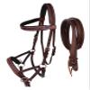 CHALLENGER Horse Western Horse Leather Floral Tooled Bitless Sidepull Bridle Split Reins 77RS37BR view 1