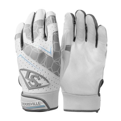 Louisville Slugger Adult Genuine 2.0 Batting Gloves - Team White, Medium