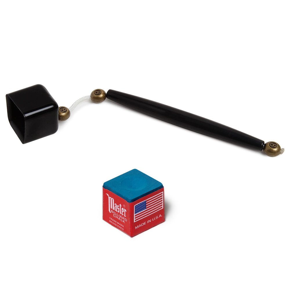 OKKO Pocket Chalker Billiard Pool Cue Chalk Holder Black + 1 pc of Master Chalk