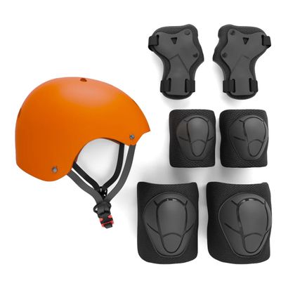 Kids Skateboard Bike Helmet Pads Set Protective Gear from Rude Boyz - Knee Pads Elbow Pads Wrist Pads Set for Youth Boys Girls