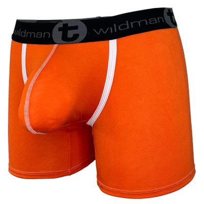 Wildmant Modal Big Boy Pouch 5" Inseam Boxer Brief Orange Medium