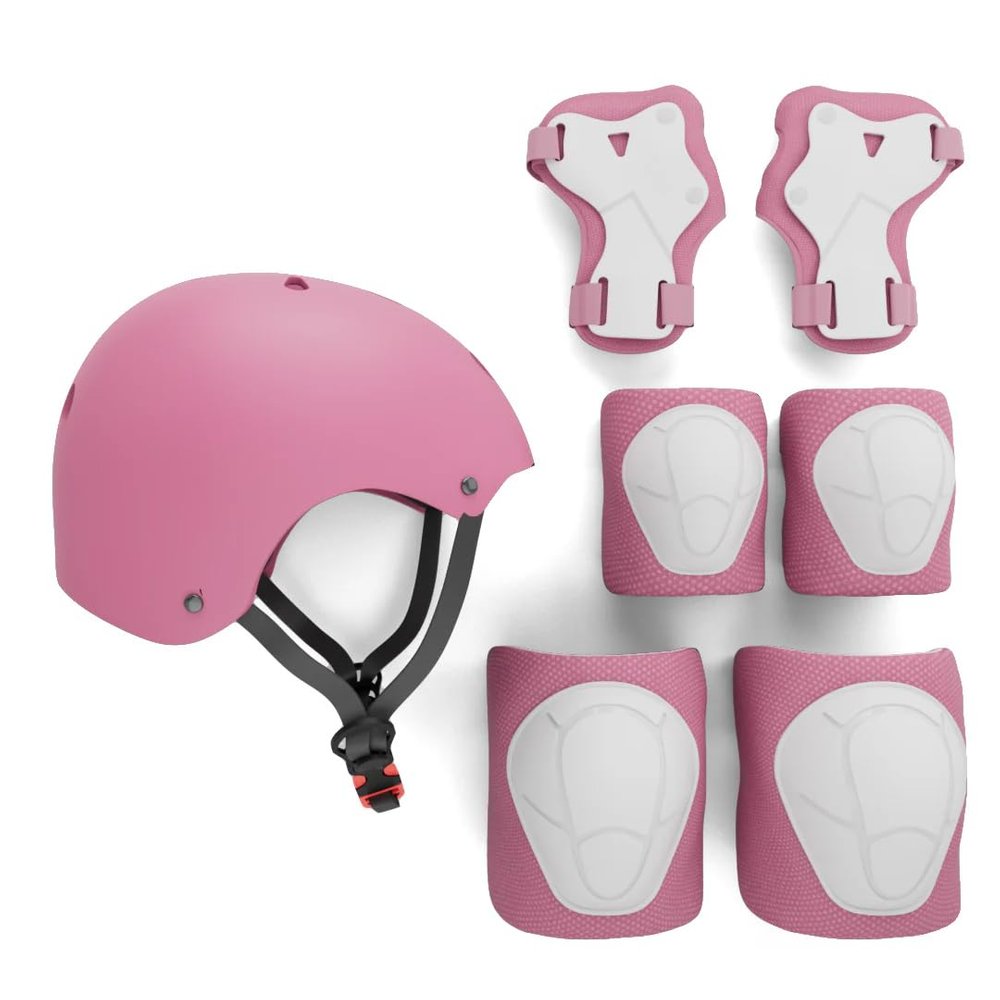Kids Skateboard Bike Helmet Pads Set Protective Gear from Rude Boyz - Knee Pads Elbow Pads Wrist Pads Set for Youth Boys Girls