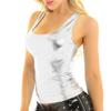 Linjinx Women's Shiny Spandex Workout Tank Tops Gym Exercise Yoga Tops Racerback Sports Shirts Silver Large view 1