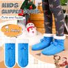 DoSmart Kids Boys Girls Fuzzy Slipper Socks Soft Warm Thick Fleece lined Christmas Stockings For Child Toddler Winter Home Socks(Blue Knit,5-8 Years) view 3