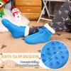 DoSmart Kids Boys Girls Fuzzy Slipper Socks Soft Warm Thick Fleece lined Christmas Stockings For Child Toddler Winter Home Socks(Blue Knit,5-8 Years) view 4