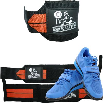 Wrist Wraps 1p - Orange Bundle with Shoes Megin Size 11 - Blue