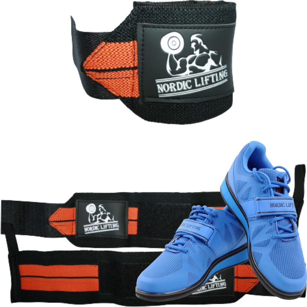 Wrist Wraps 1p - Orange Bundle with Shoes Megin Size 11 - Blue