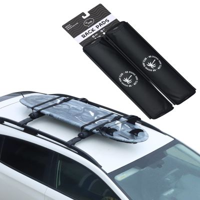 Ho Stevie! Surfboard/SUP Aero Roof Rack Pads (Set of 2 Pads, 28" or 17") for Cars with Crossbars (17")