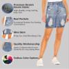 Lexi Womens Stretch Pencil Skirts with Functional Pockets, A Line & Destructed Mini Denim Skirts SK22895X Potassium 18 view 4
