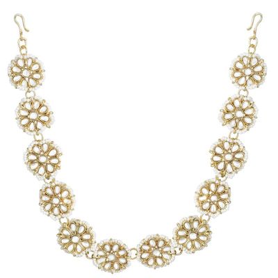 Aheli Valentines Day Gifts for Her Indian Traditional Bollywood Kundan Studded Maang Tikka Matha Patti for Women Girls Wedding Jewelry