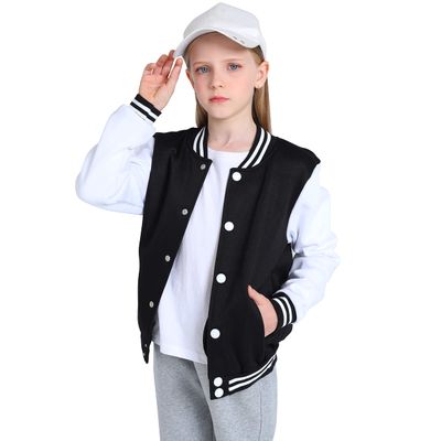 Yuji Itadori Kids Girls Varsity Jacket Bomber Casual Jacket Button Fleece Sweatshirt Fall Coat Warm Outwear With Pocket (Black 6 Years)