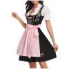 tuduoms Womens Oktoberfest Beer Girl Costumes German Maidservant Cosplay Dress Bavarian Traditional Oktober Fest Dirndl Dress Pink view 1