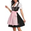 tuduoms Womens Oktoberfest Beer Girl Costumes German Maidservant Cosplay Dress Bavarian Traditional Oktober Fest Dirndl Dress Pink view 4