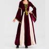 tuduoms Women Medieval Costume Renaissance Irish Long Dress Women Velvet Victorian Ball Gown 1800s Gothic Princesss Costume Wine view 2