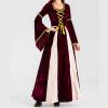 tuduoms Women Medieval Costume Renaissance Irish Long Dress Women Velvet Victorian Ball Gown 1800s Gothic Princesss Costume Wine view 3