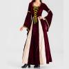 tuduoms Women Medieval Costume Renaissance Irish Long Dress Women Velvet Victorian Ball Gown 1800s Gothic Princesss Costume Wine view 4