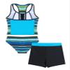 Kaerm Kids Girls 3 Piece Sporty Swimwear Bathing Suit Racerback Bikini Brief Boyshorts Rash Guard Tankini Set Green A 4 Years view 2