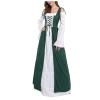 tuduoms Renaissance Dress Womens Dress Up Halloween Medieval Costume Flare Sleeve Fairy Gothic Peasant Dress Formal Prom Gown Green view 1