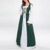 tuduoms Renaissance Dress Womens Dress Up Halloween Medieval Costume Flare Sleeve Fairy Gothic Peasant Dress Formal Prom Gown Green view 2