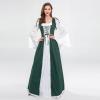 tuduoms Renaissance Dress Womens Dress Up Halloween Medieval Costume Flare Sleeve Fairy Gothic Peasant Dress Formal Prom Gown Green view 4